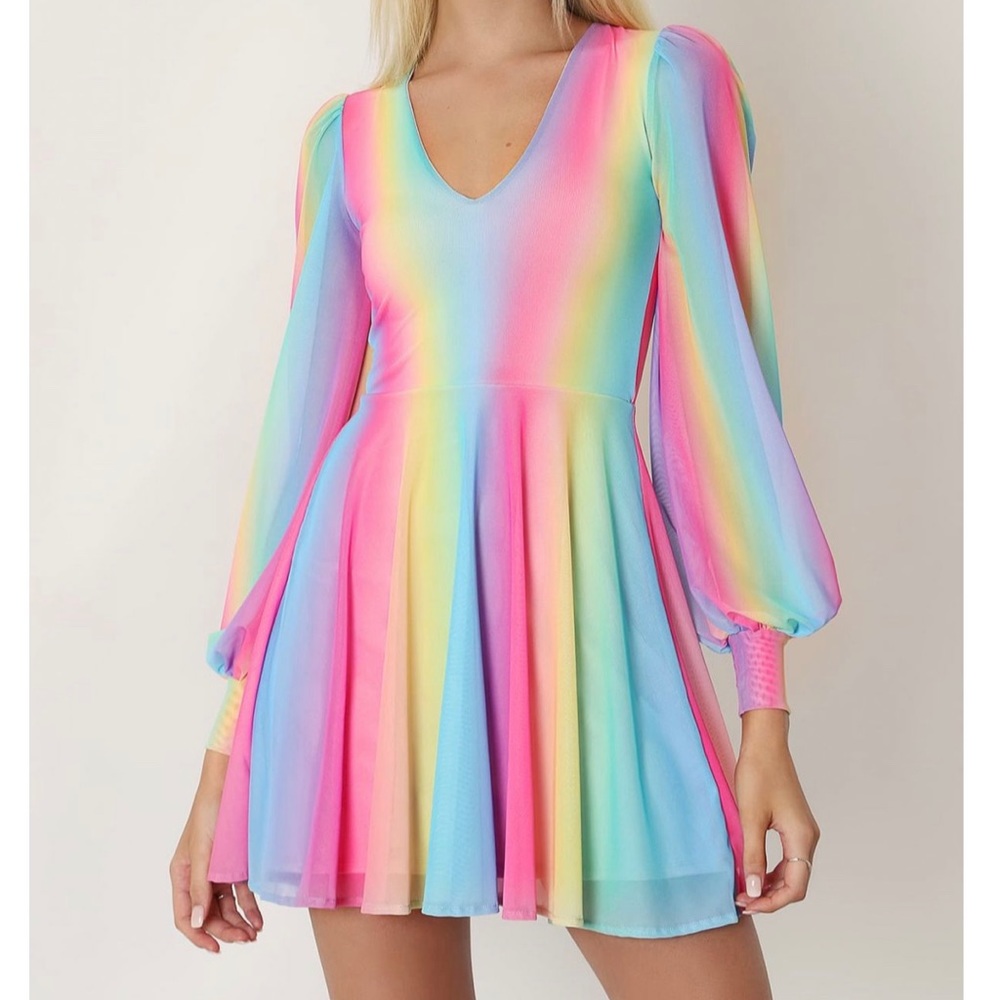 BLACKMILK RAINBOW ICECREAM ROMANCE DRESS SIZE S